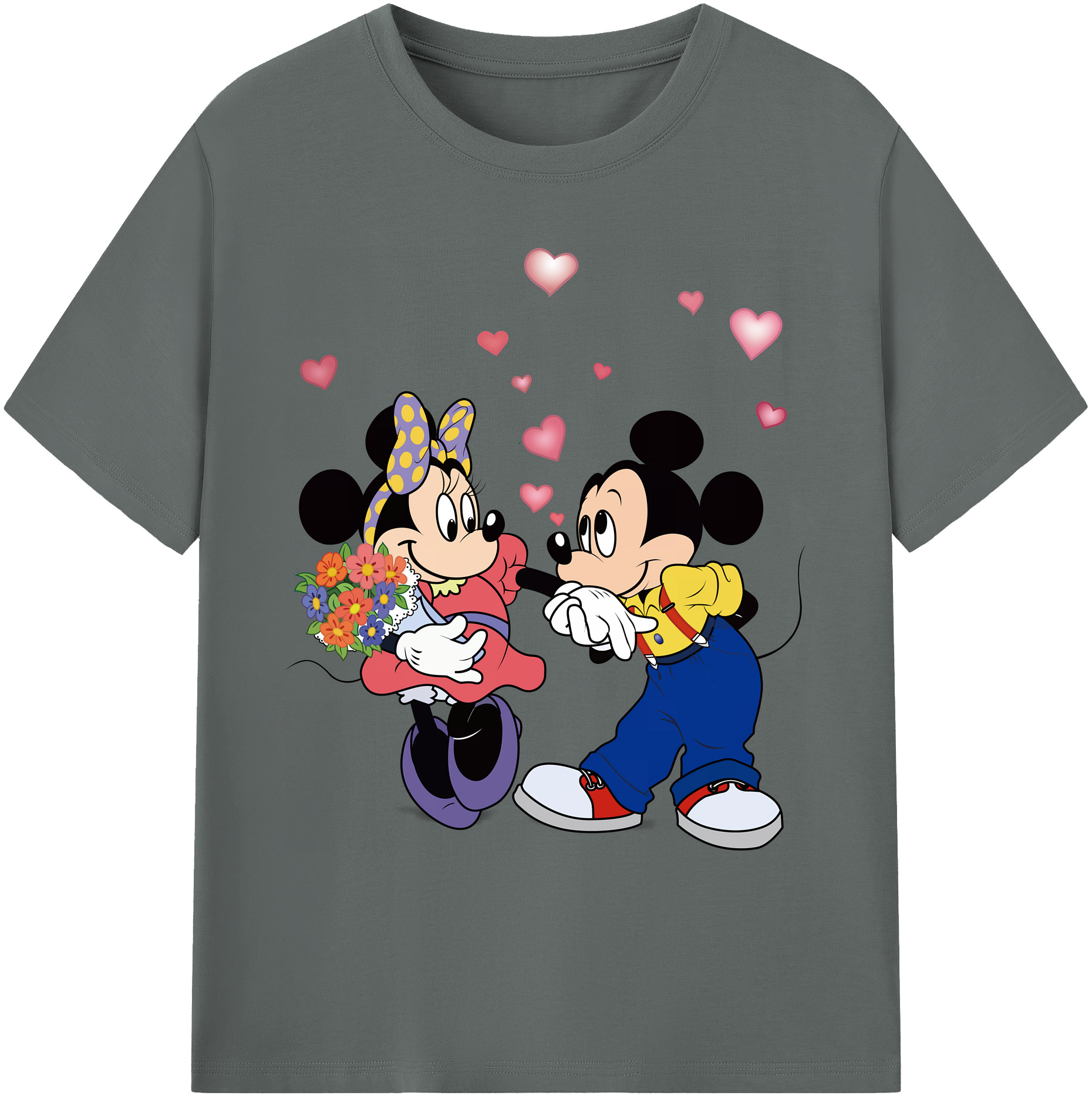ミッキーマウス Mickey Mouse 綿100％ メンズ半袖Tシャツ｜肌触りやわらか＆通気性